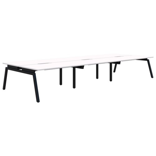 Accent Balance Angle 6 Pod Desk 1500x800mm Snowdrift/Black