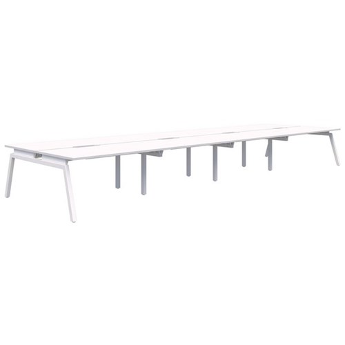 Accent Balance Angle 8 Pod Desk 1200x800mm Snowdrift/White