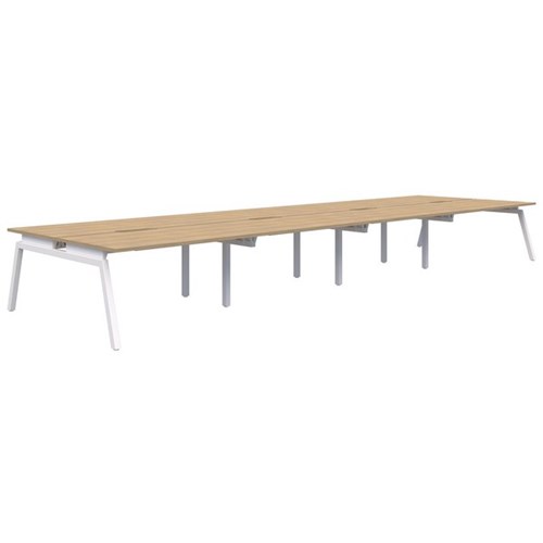 Accent Balance Angle 8 Pod Desk 1200x800mm Classic Oak/White