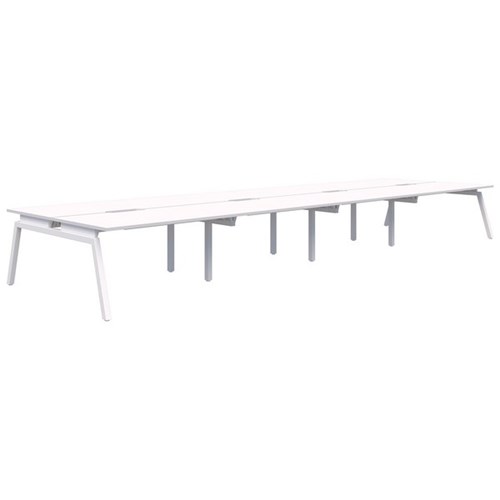 Accent Balance Angle 8 Pod Desk 1500x800mm Snowdrift/White