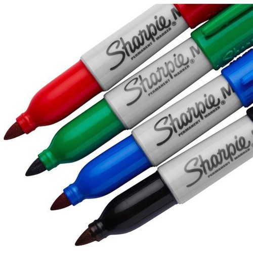 Sharpie Assorted Colours Mini Permanent Marker Fine Tip, Set of 4
