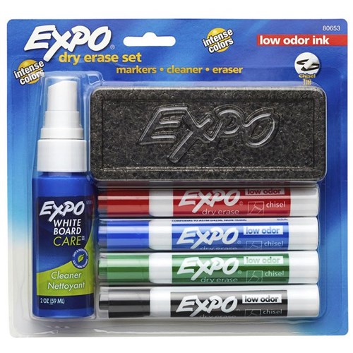 Expo Assorted Colours Dry Erase Starter Kit Chisel Tip