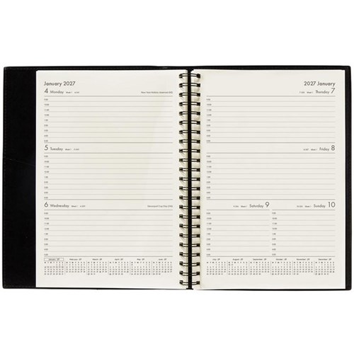 Winc A43 1 Hour Appointment Diary A4 Week To View 2027 Black