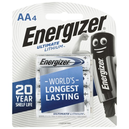 Energizer Ultimate Lithium AA Batteries, Pack of 4