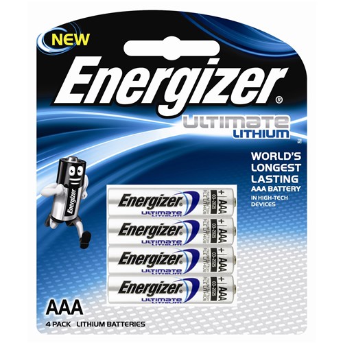 Energizer Ultimate Lithium AAA Batteries, Pack of 4