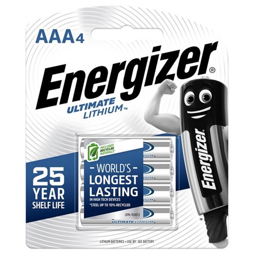 Energizer Ultimate Lithium AAA Batteries, Pack of 4
