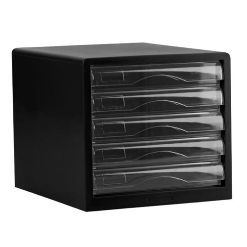 OfficeMax 5 Drawer Desktop Storage, 277x344x259mm, Black OfficeMax NZ