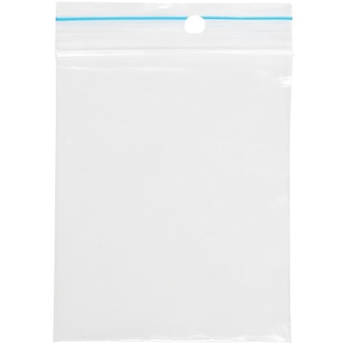 Resealable Plastic Bags 62x75mm Clear, Pack of 100