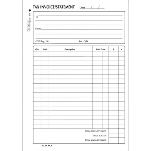 Collins A5DL Tax Invoice Book FSC NCR Duplicate Set of 100
