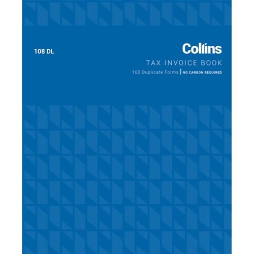 Collins 108DL Tax Invoice Book FSC NCR Duplicate Set of 100