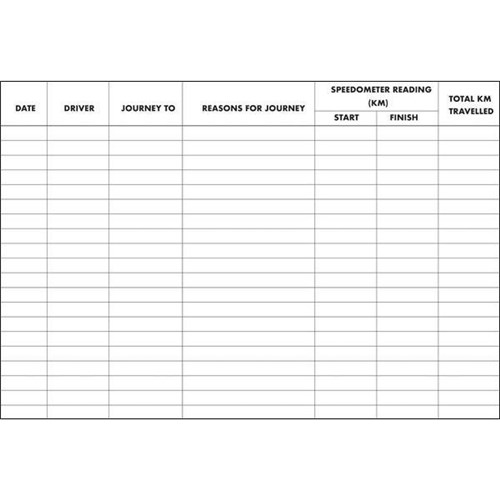 Collins Vehicle Log Book Limp Cover 24 Pages