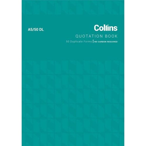 Collins A5/50DL Quotation Book NCR Duplicate Set of 50