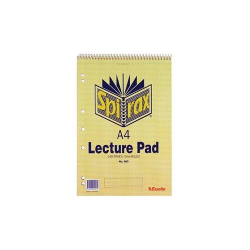 Spirax A4 905 Lecture Pad Top Opening 140 Sheets