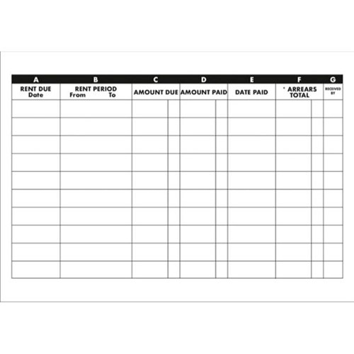 Collins Rent Book 102x148mm 12 Leaves