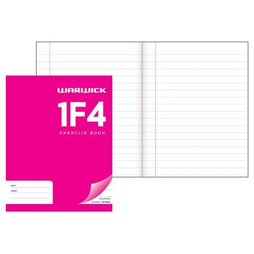 Warwick 1F4 Exercise Book 12mm Ruled 24 Leaves