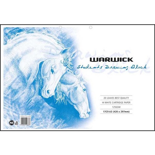 Warwick 17C9 Drawing Pad Refill A3 Punched 125gsm