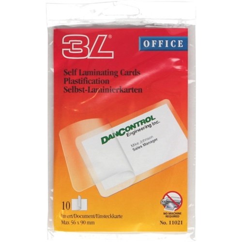 3L Self Laminating Business Card Pouches, Pack of 10 OfficeMax NZ
