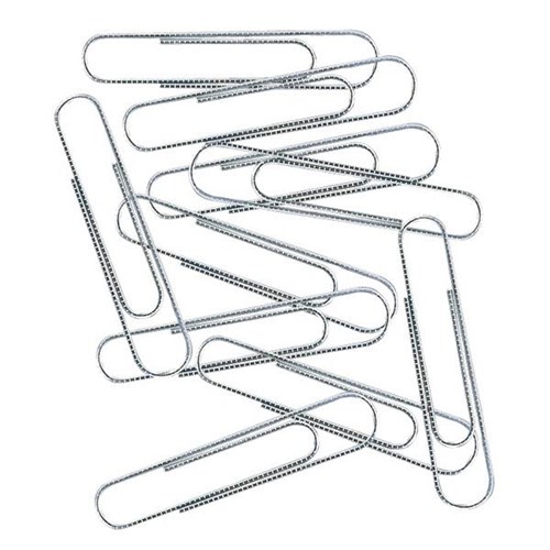 Dixon Round Paper Clips 75mm Chrome, Pack of 20