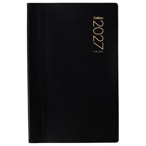 Collins 81A 1/2 Hour Appointment Diary PVC Cover 125x195mm 1 Day Per Page 2027 Black
