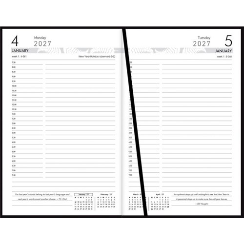 Collins 81A 1/2 Hour Appointment Diary PVC Cover 125x195mm 1 Day Per Page 2027 Black
