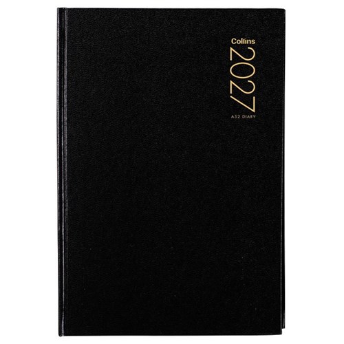 Collins A52 Diary A5 2 Days To A Page 2027 Black