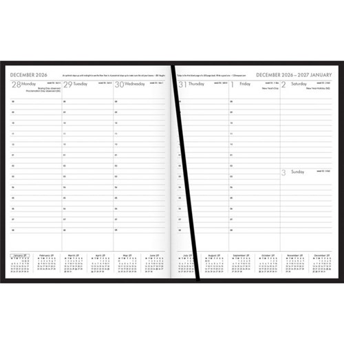 Collins MD1083 Appointment Diary Week To View 2027 Black