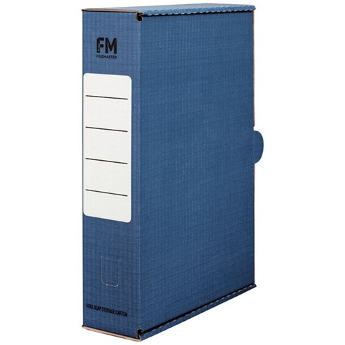 FM Coloured Storage Box File Foolscap Blue