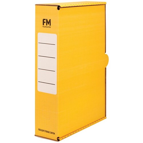 FM Coloured Storage Box File Foolscap Yellow