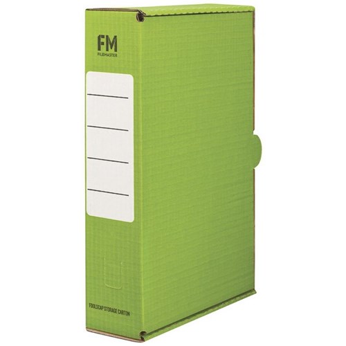 FM Coloured Storage Box File Foolscap Green