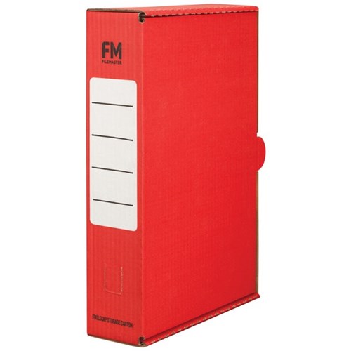FM Coloured Storage Box File Foolscap Red