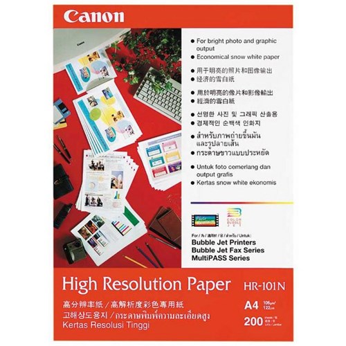 Canon A4 106gsm High Resolution Inkjet Paper, Pack of 50