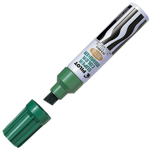 Pilot Super Color SCA-6600 Green Jumbo Permanent Marker Refillable Chisel Tip