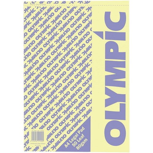 Olympic A4 Legal Pad Yellow 50 Sheets