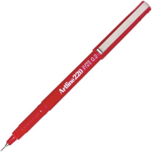 Artline 220 Red FineLiner Pen 0.2mm Super Fine Tip