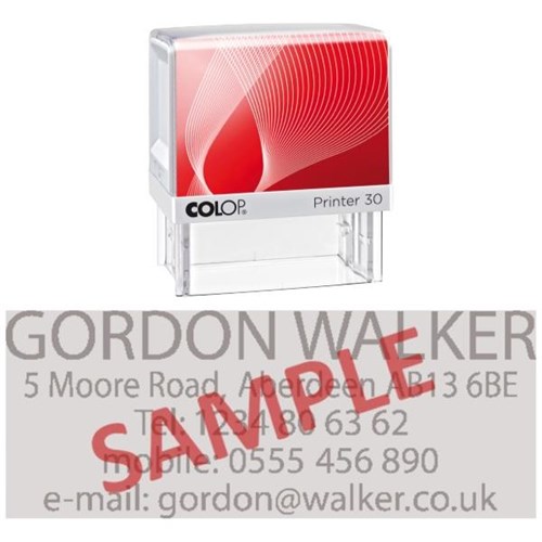 Colop L30 Custom Made Stamps 18x47mm Complete With Rubber Die