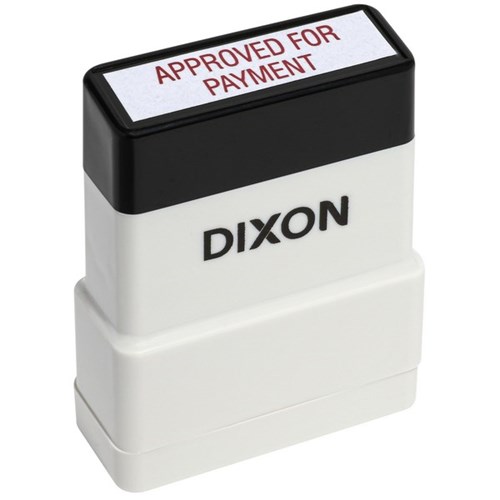 Dixon 050 Self-Inking Stamp APPROVED FOR PAYMENT Red