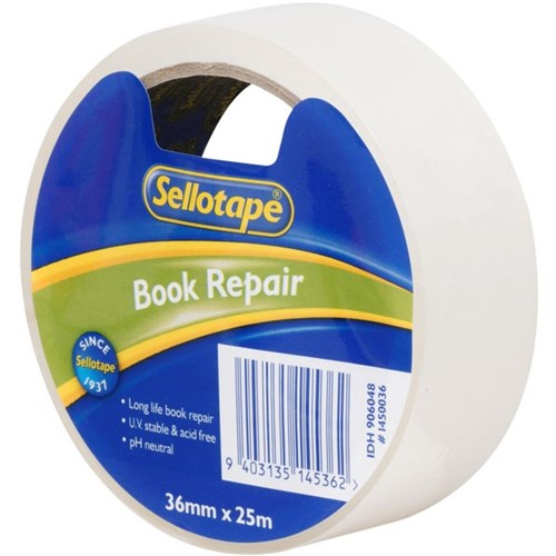 Sellotape 1450 Book Repair Tape 36mm x 25m Clear