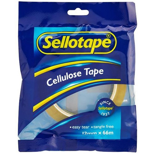 Sellotape 1105 Cellulose Tape 12mm x 66m Clear
