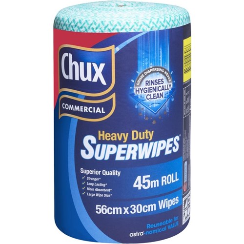 Chux Heavy Duty Superwipes Perforated Green 45m Roll