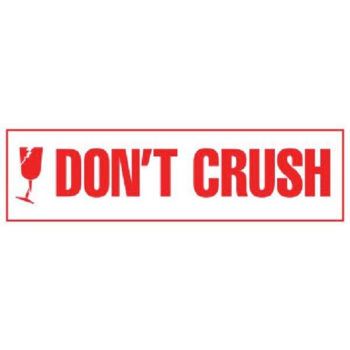 Shipping Label Don't Crush 30x127mm Red on White, Pack of 250