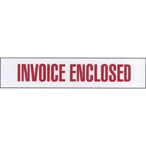 Shipping Label Invoice Enclosed 30x127mm Red, Box of 250