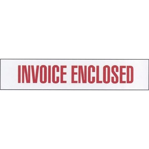 Shipping Label Invoice Enclosed 30x127mm Red, Box of 250