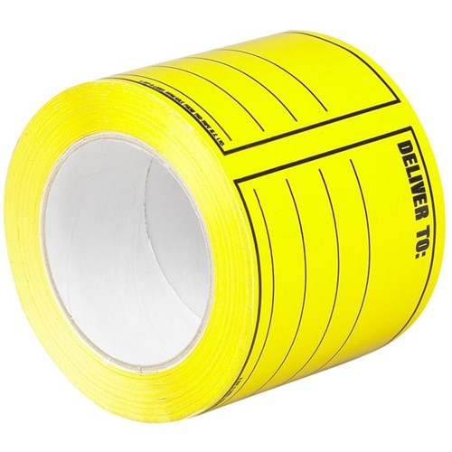 RIPA Shipping Label Deliver To 96x125mm Black on Yellow, Roll of 400