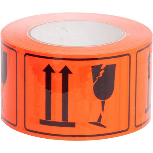 RIPA Shipping Label This Way Up Fragile 100x72mm Black on Orange, Roll of 660
