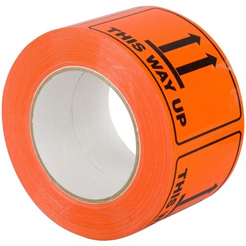 RIPA Shipping Label This Way Up 100x72mm Black on Orange, Roll of 660
