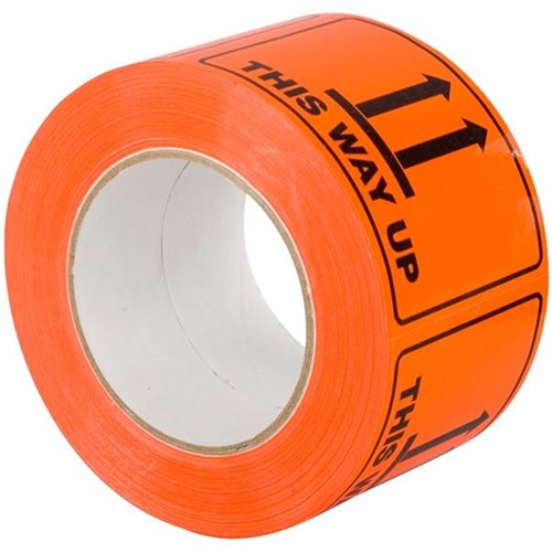 RIPA Shipping Label This Way Up 100x72mm Black on Orange, Roll of 660