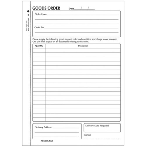 Collins A5/50TL A5 Order Book NCR Triplicate Set of 50