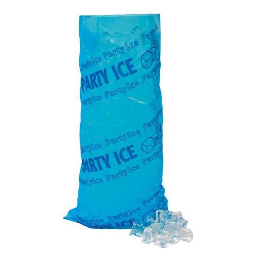 Poly Party Ice Bags 250x500mm 70 Micron Blue, Pack of 50