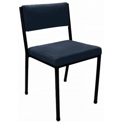 MS2 Stacker Chair Black Frame Steel Blue Fabric