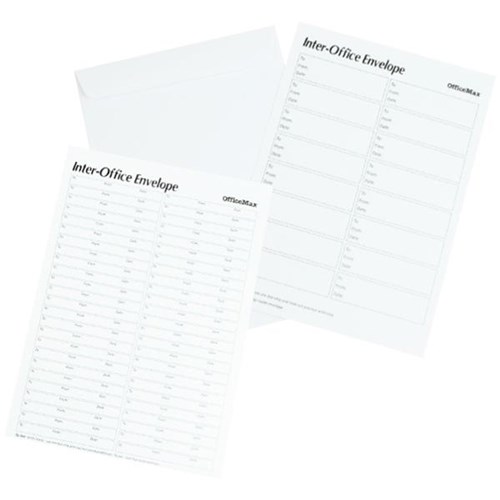 OfficeMax C4 InterOffice Envelopes 16 Entries White, Box of 250